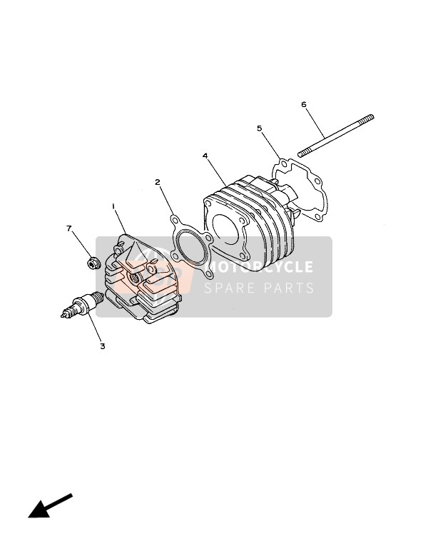 Yamaha YN50 NEOS 2002 Cylinder for a 2002 Yamaha YN50 NEOS